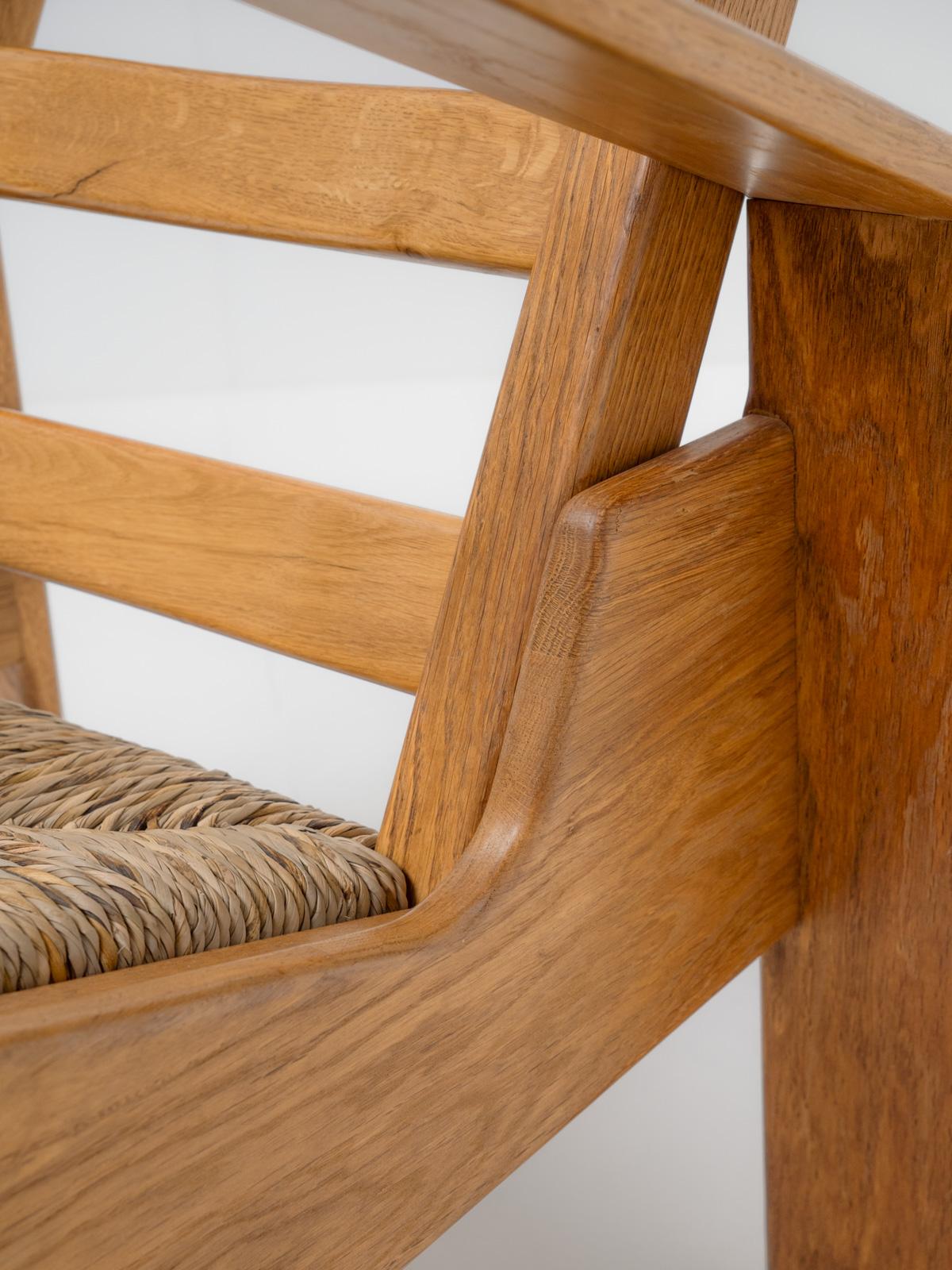 Late 20th Century Dutch Modernist Oak Chair, 1980s For Sale