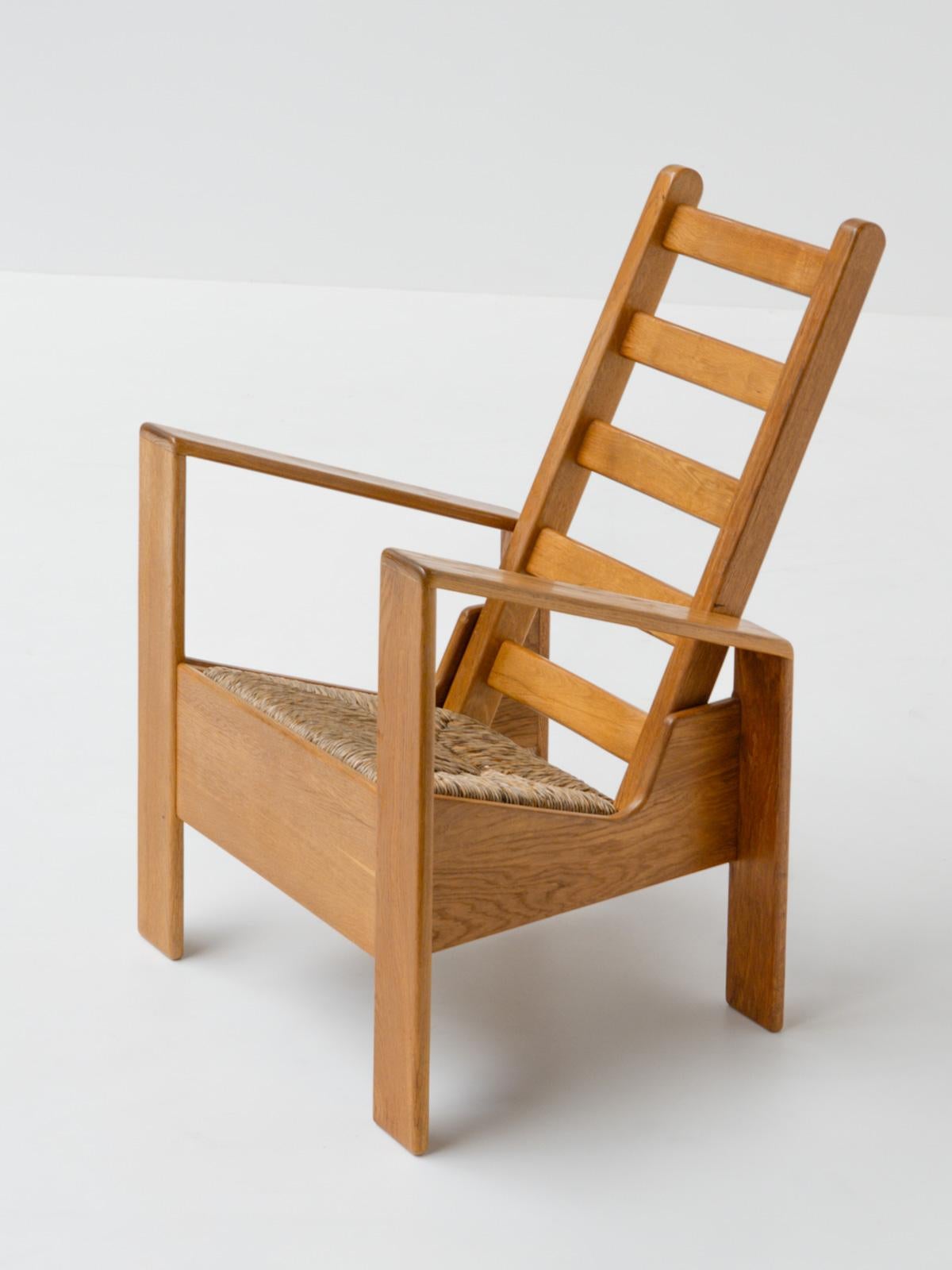 Dutch Modernist Oak Chair, 1980s For Sale 3