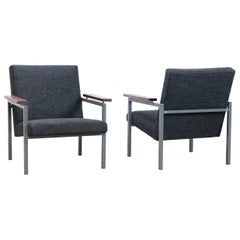 Dutch Modernist Pair of Gijs Van Der Sluis Model 30 Armchairs in Metal