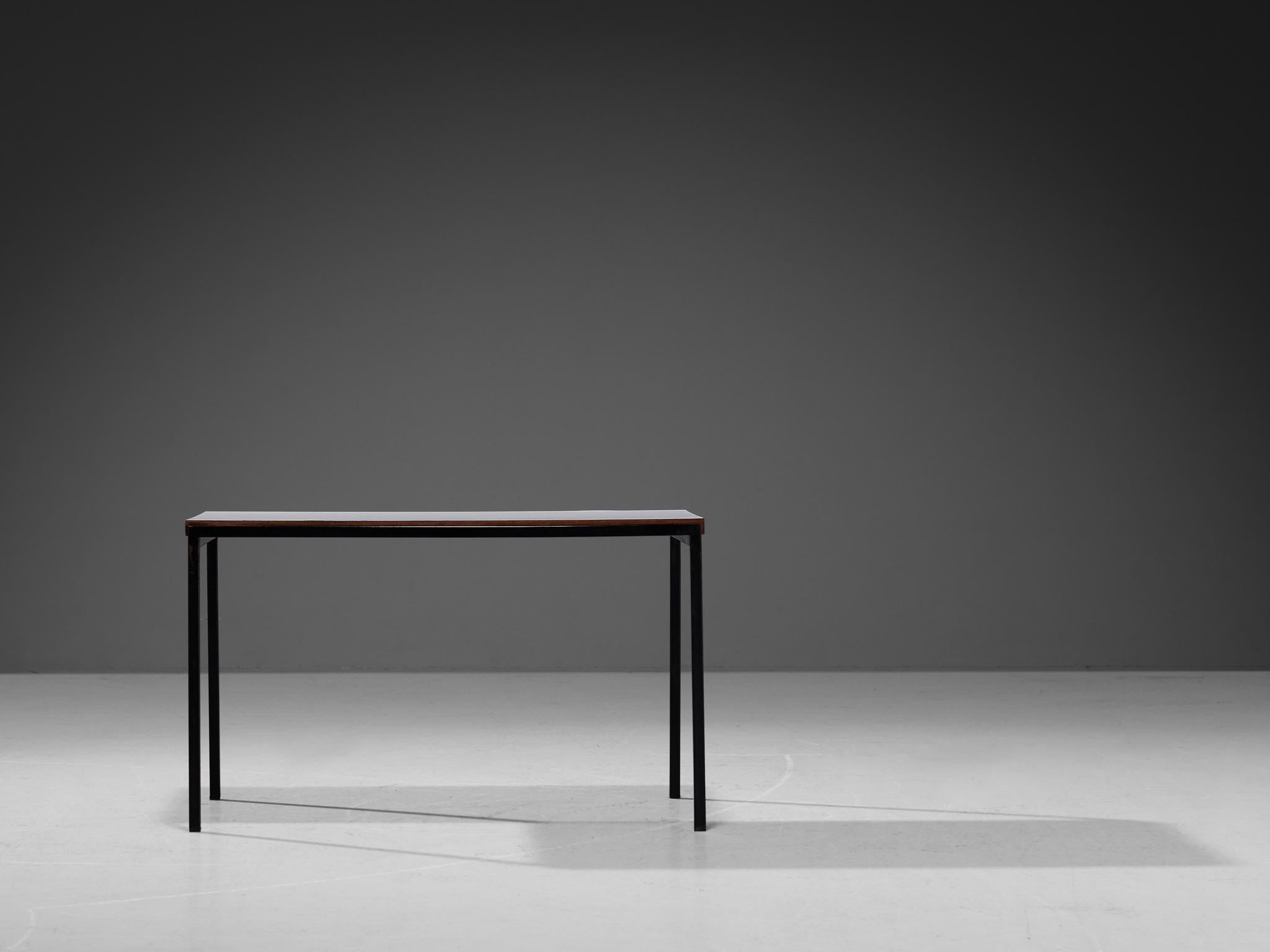 Néerlandais Table d'appoint moderniste néerlandaise en fer avec plateau blanc en vente