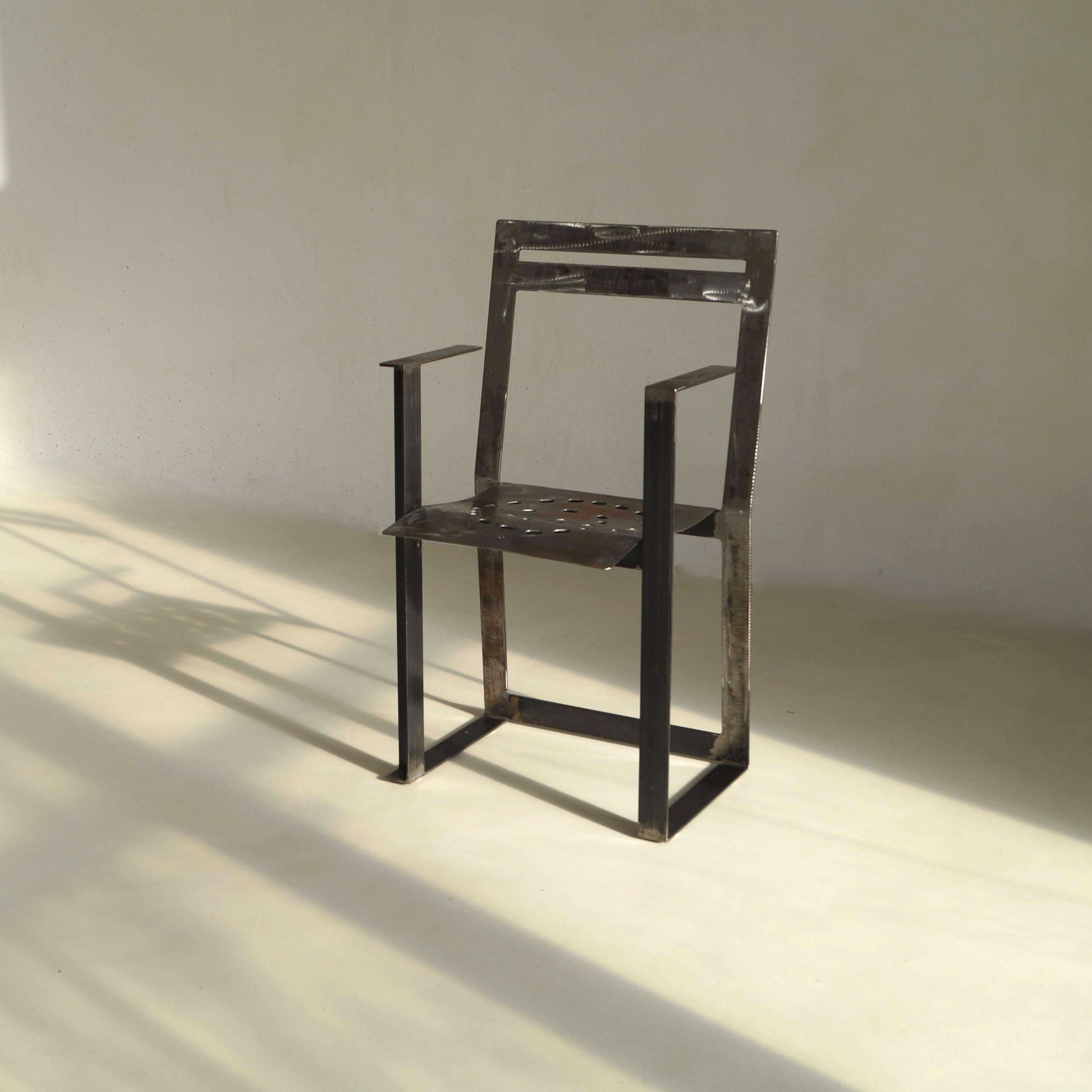 Sillón modernista holandés de acero de Albert in 't Veld, años 80 en venta 4