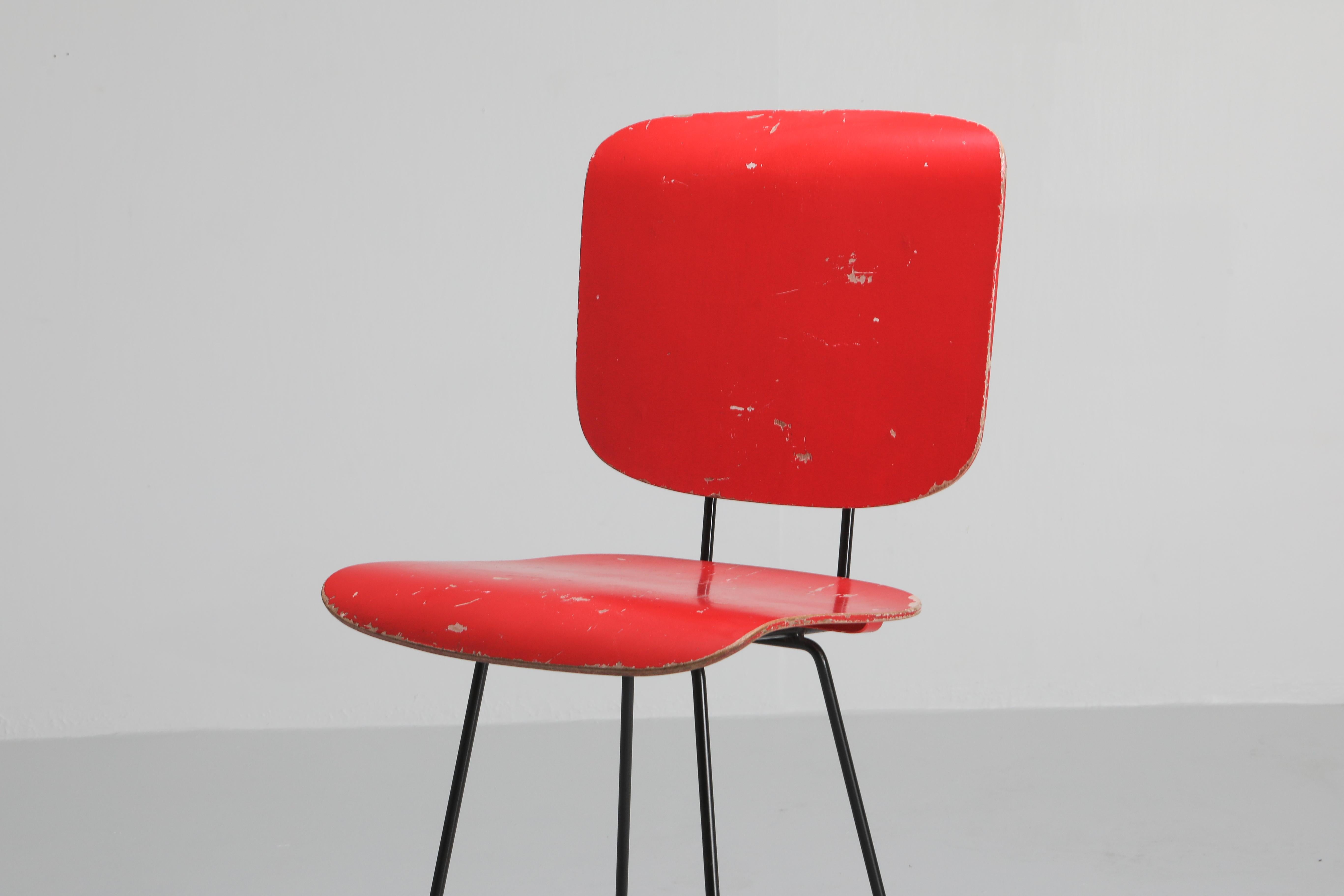 Metal Dutch Modernist Stool by Coen de Vries