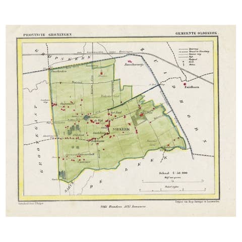 Dutch Municipality of Oldekerk in Groningen, The Netherlands, 1865