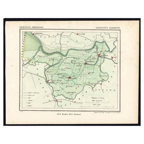 Dutch Municipality of the Gemeente Oldehove in Grongingen, Kuyper, 1865