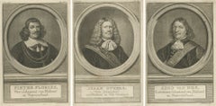 Dutch Naval Leaders – Florisz, Sweers, and Van Nes, c.1750 Copper Engravings