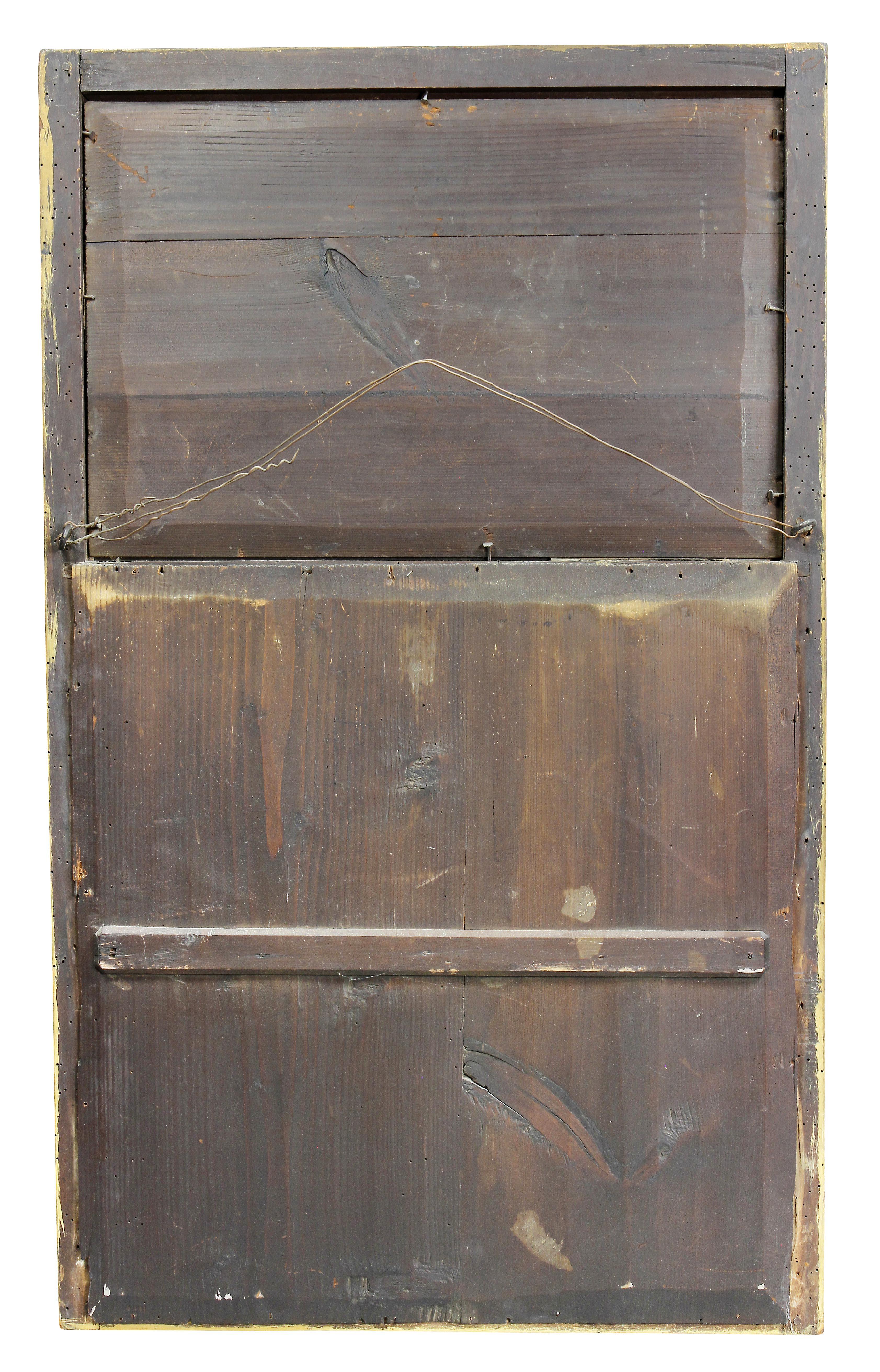 Niederländischer neoklassizistischer Spiegel aus vergoldetem Holz mit umgekehrter Bemalung (Vergoldetes Holz) im Angebot