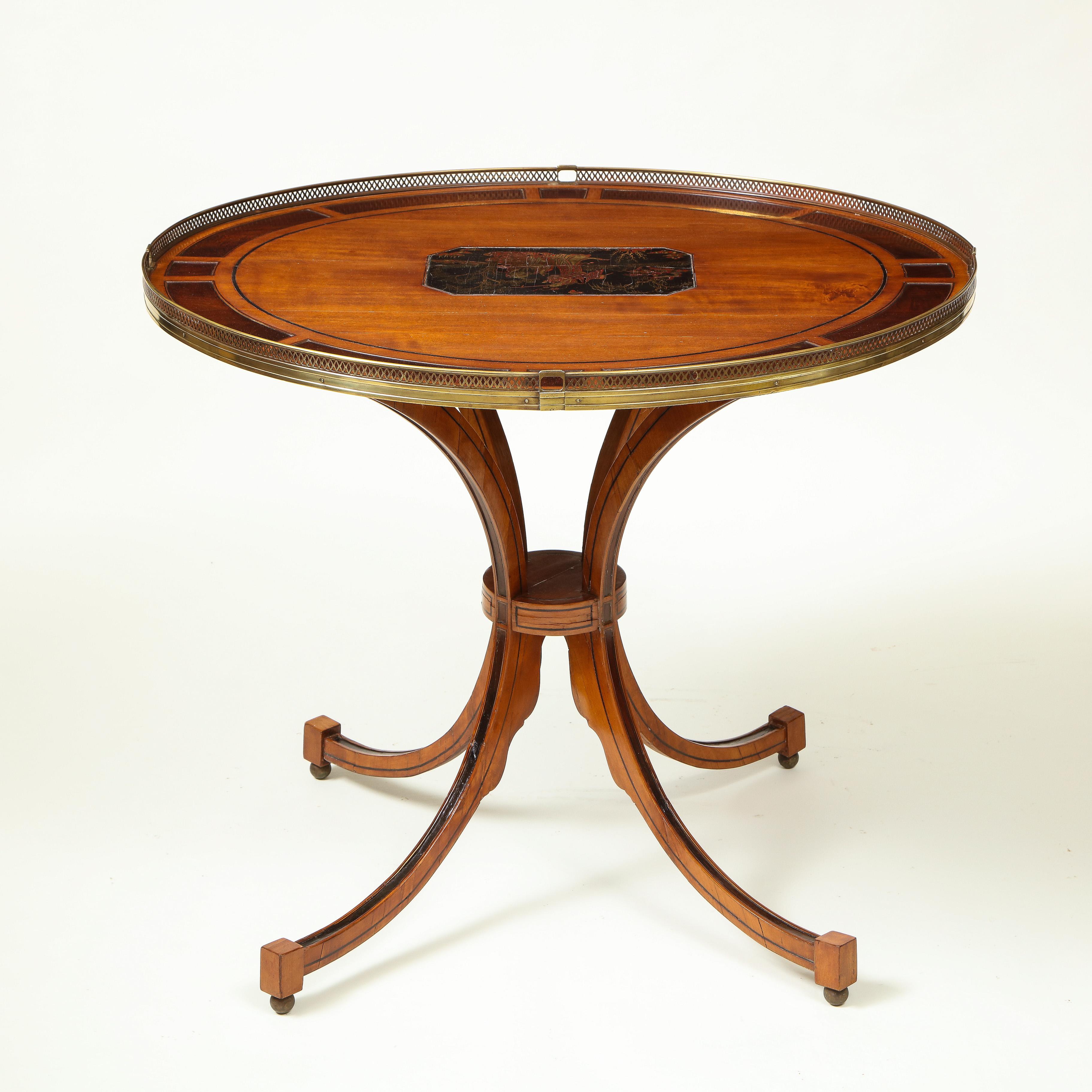 Dutch Neoclassical Satinwood and Lacquer Center Table For Sale 6