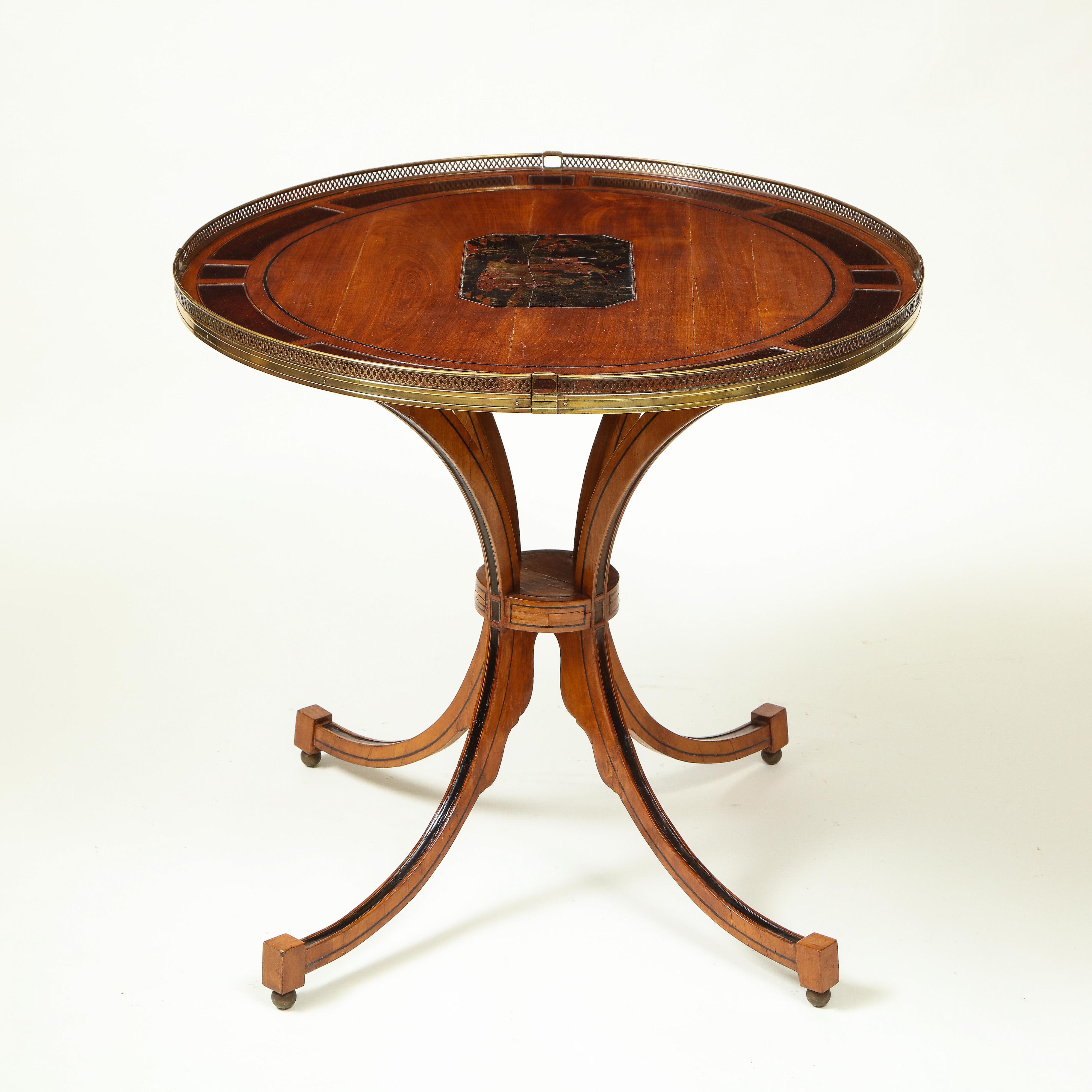 Dutch Neoclassical Satinwood and Lacquer Center Table For Sale 7