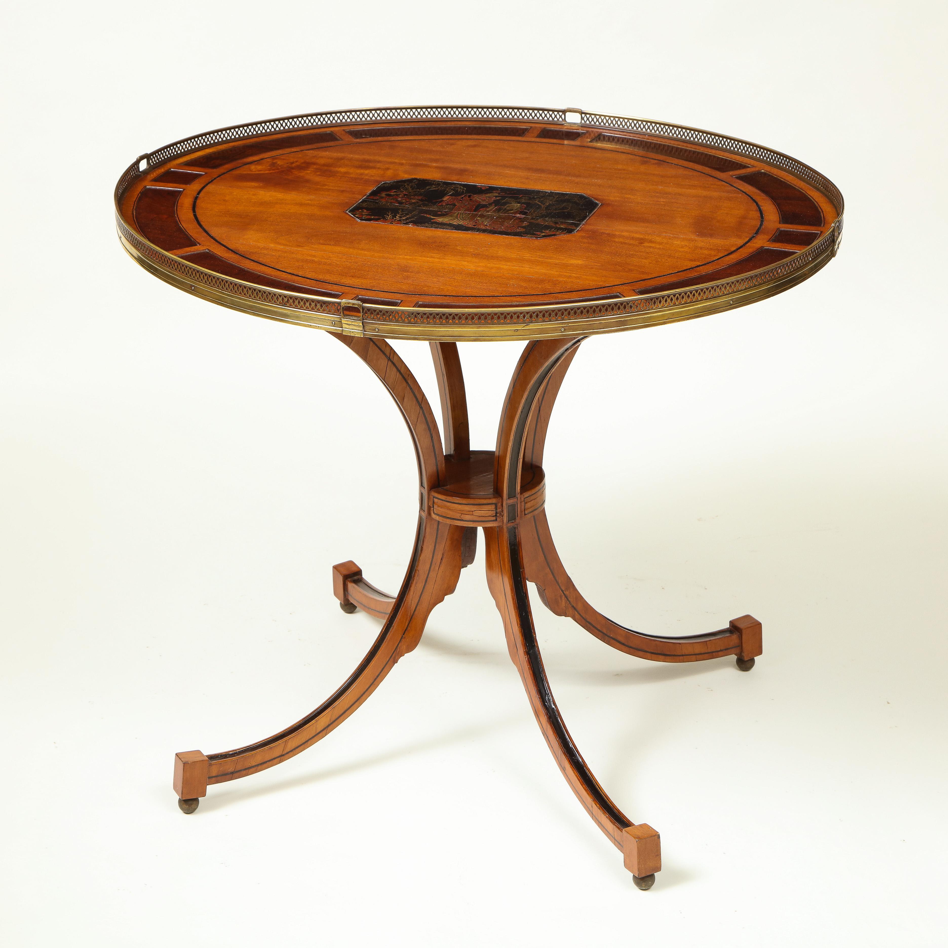 Dutch Neoclassical Satinwood and Lacquer Center Table For Sale 8