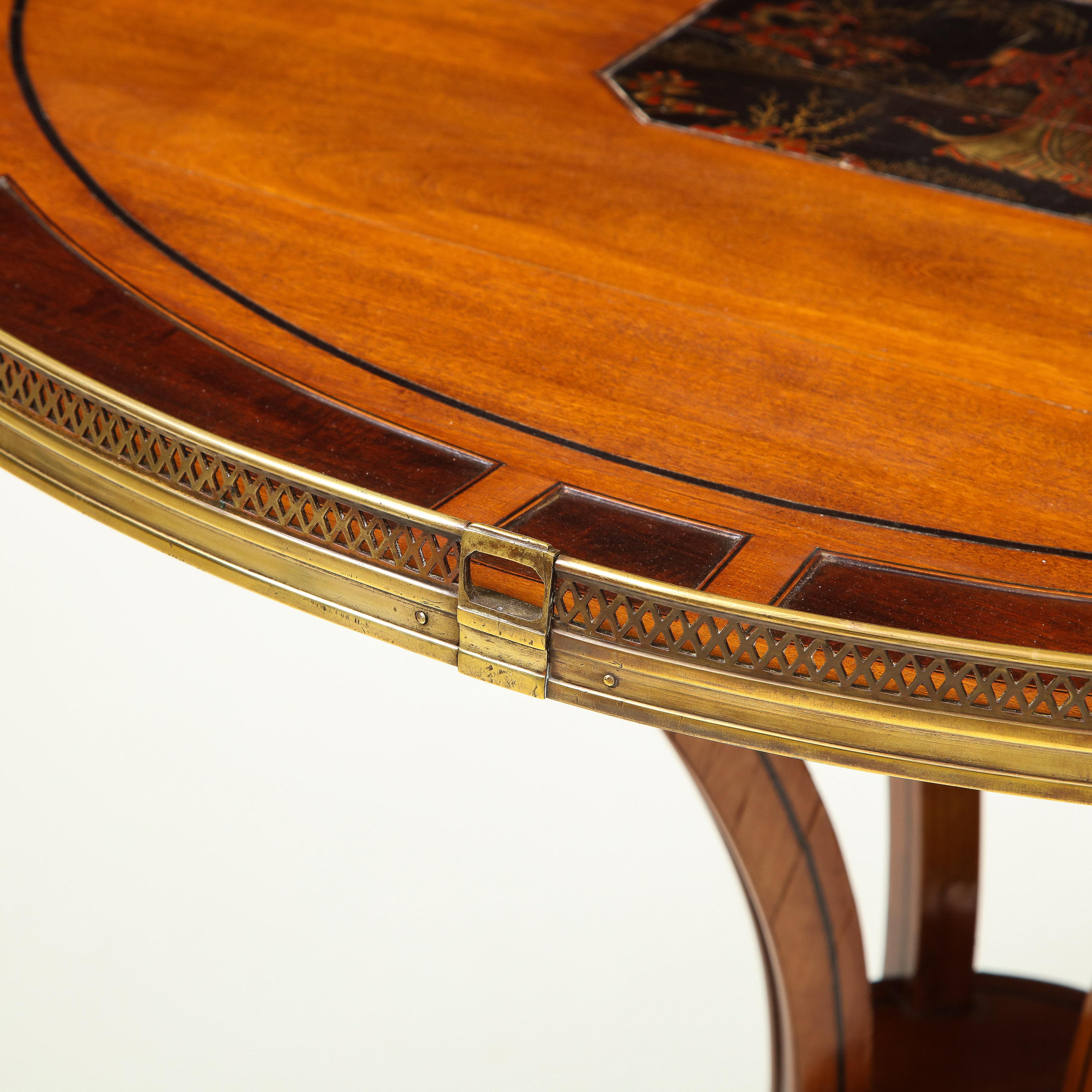 Dutch Neoclassical Satinwood and Lacquer Center Table For Sale 9