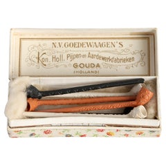 Dutch NV Goedewaagens Boxed Miniature Clay Pipe Promotional Samples