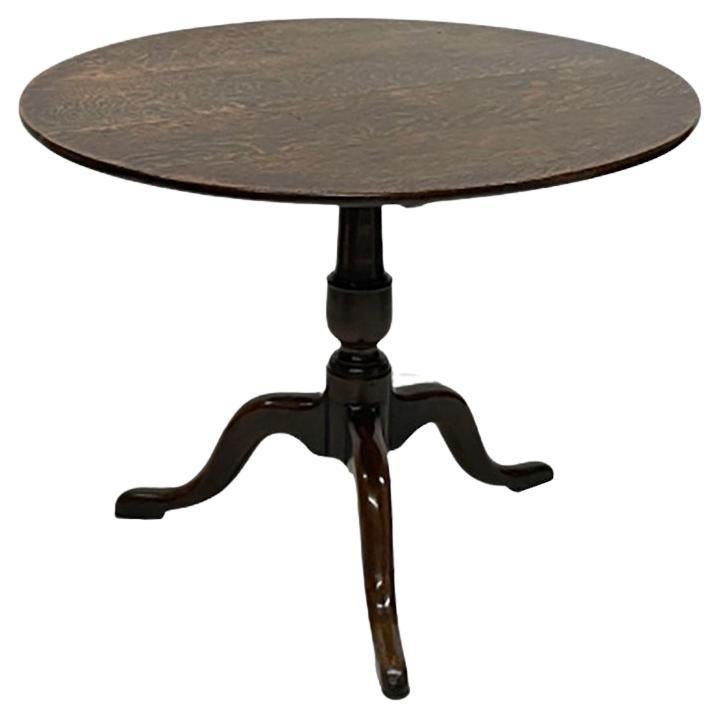 Niederländischer Dreibein-Tisch aus Eichenholz mit Klappplatte, 19. Jahrhundert
