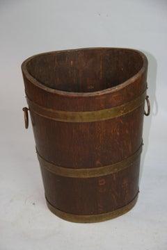 Dutch Oak and Brass Storage Container/Umbrella /Cane Stand