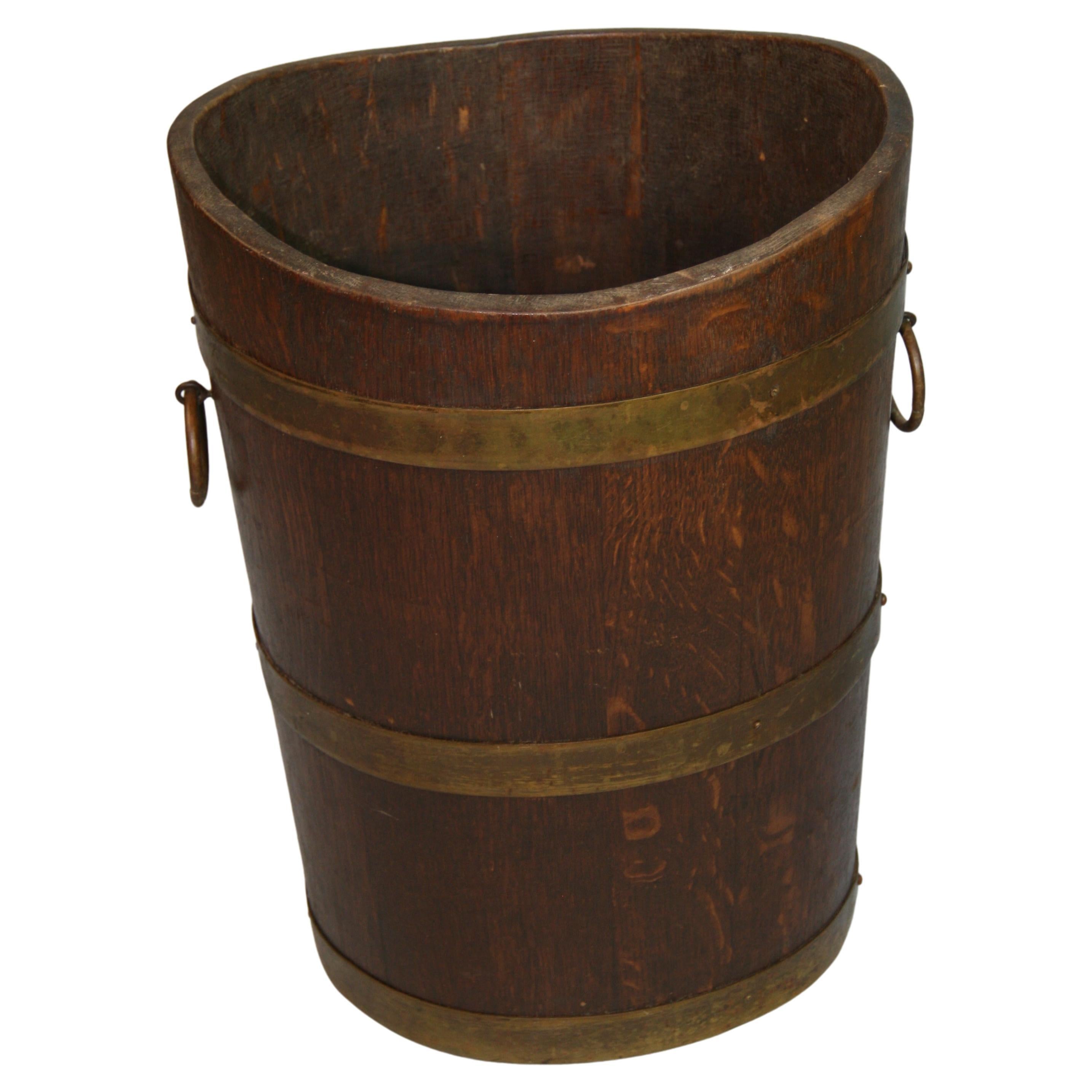 Recipiente de Almacenamiento / Paraguas / Palanganero de Roble Holandés y Latón