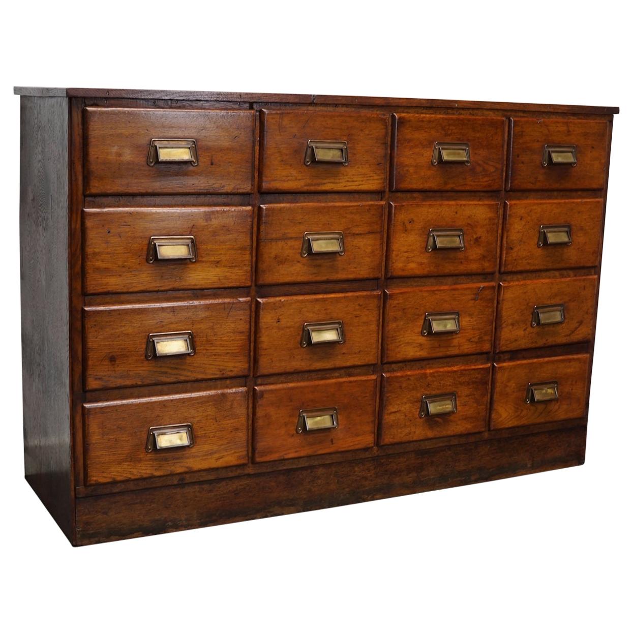 Dutch Oak Apothecary Apothecary Cabinet, 1930s