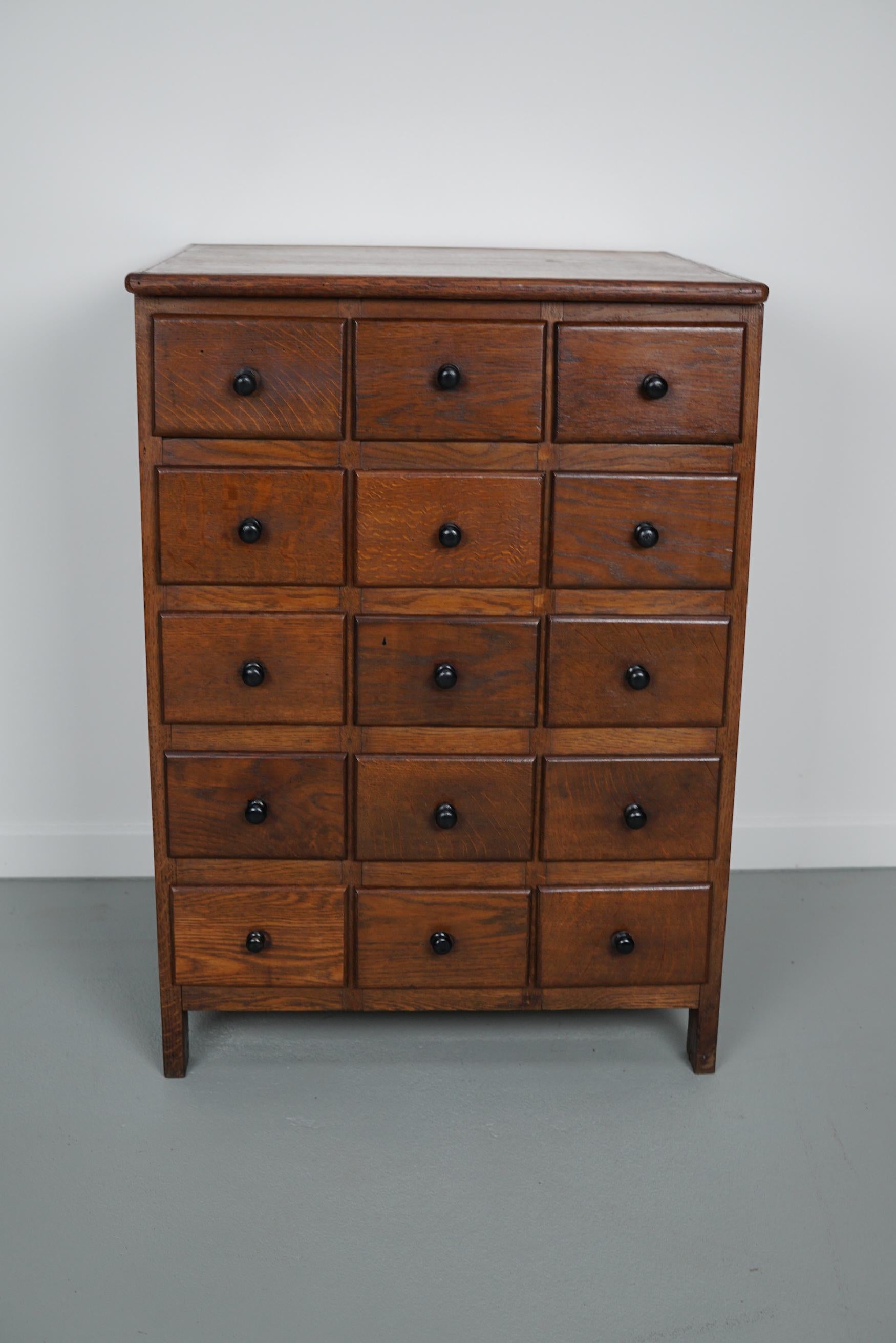 Mid-20th Century Dutch Oak Apothecary / Barber Cabinet, 1930s For Sale