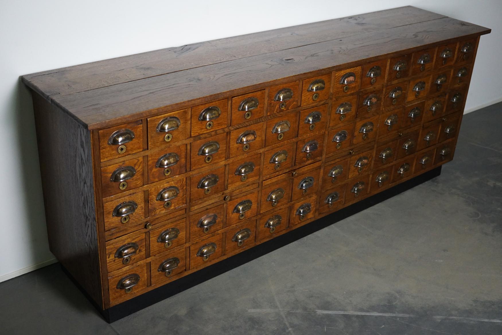 Dutch Oak Apothecary Cabinet, 1930s In Good Condition In Nijmegen, NL
