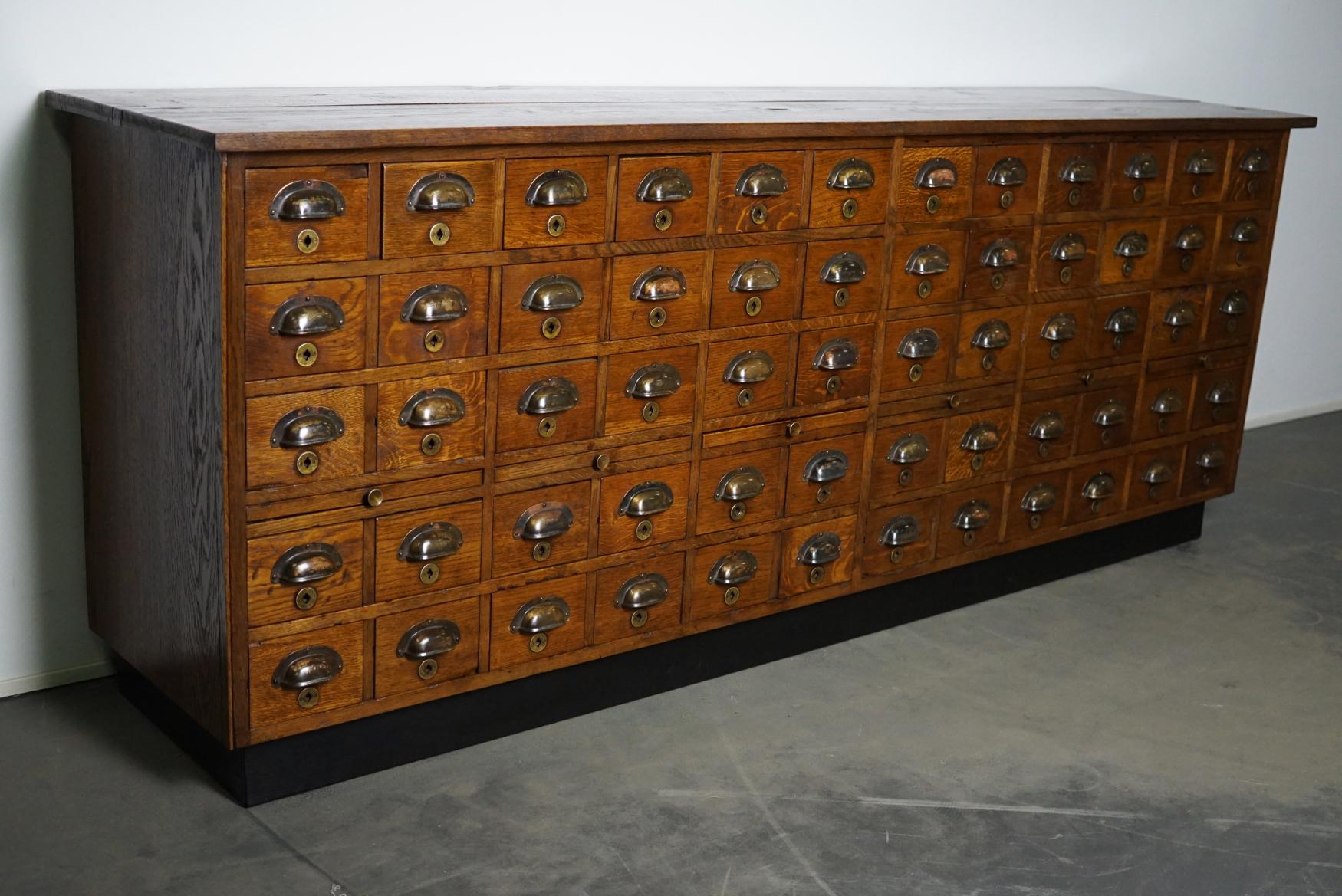 Mid-20th Century Dutch Oak Apothecary Cabinet, 1930s