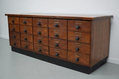 Dutch Oak Apothecary Cabinet / Filing Cabinet, 1950s