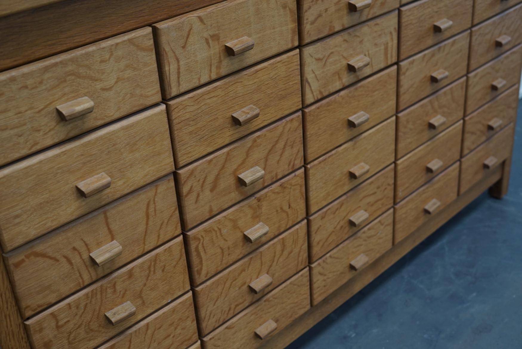 Dutch Oak Apothecary Cabinet or Filing Cabinet, circa 1960s 1