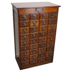Dutch Oak Apothecary Cabinet / Filing Cabinet, Early 20th Century