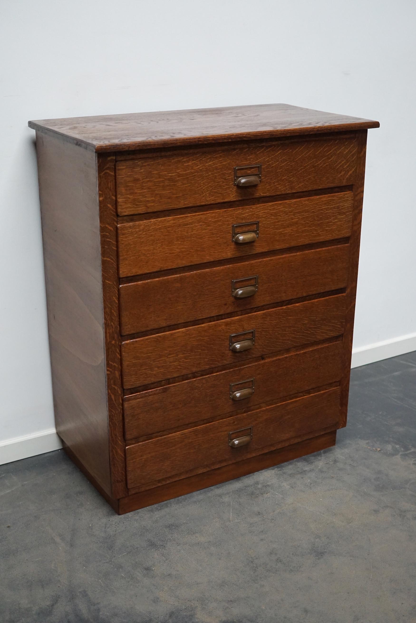 Industrial Dutch Oak Apothecary Cabinet or Bank of Drawers, 1930s  For Sale