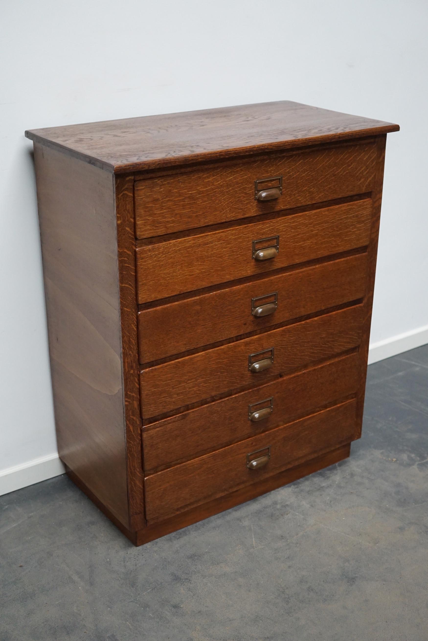 Mid-20th Century Dutch Oak Apothecary Cabinet or Bank of Drawers, 1930s  For Sale