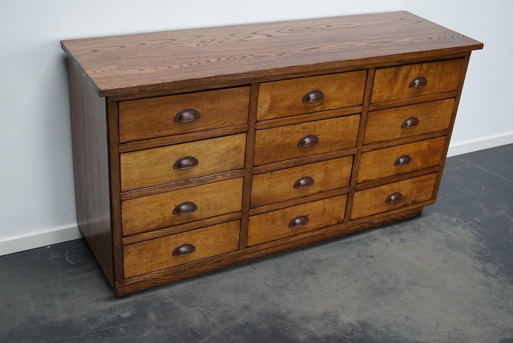 Dutch Oak Apothecary Cabinet or Bank of Drawers, Mid-20th Century 4