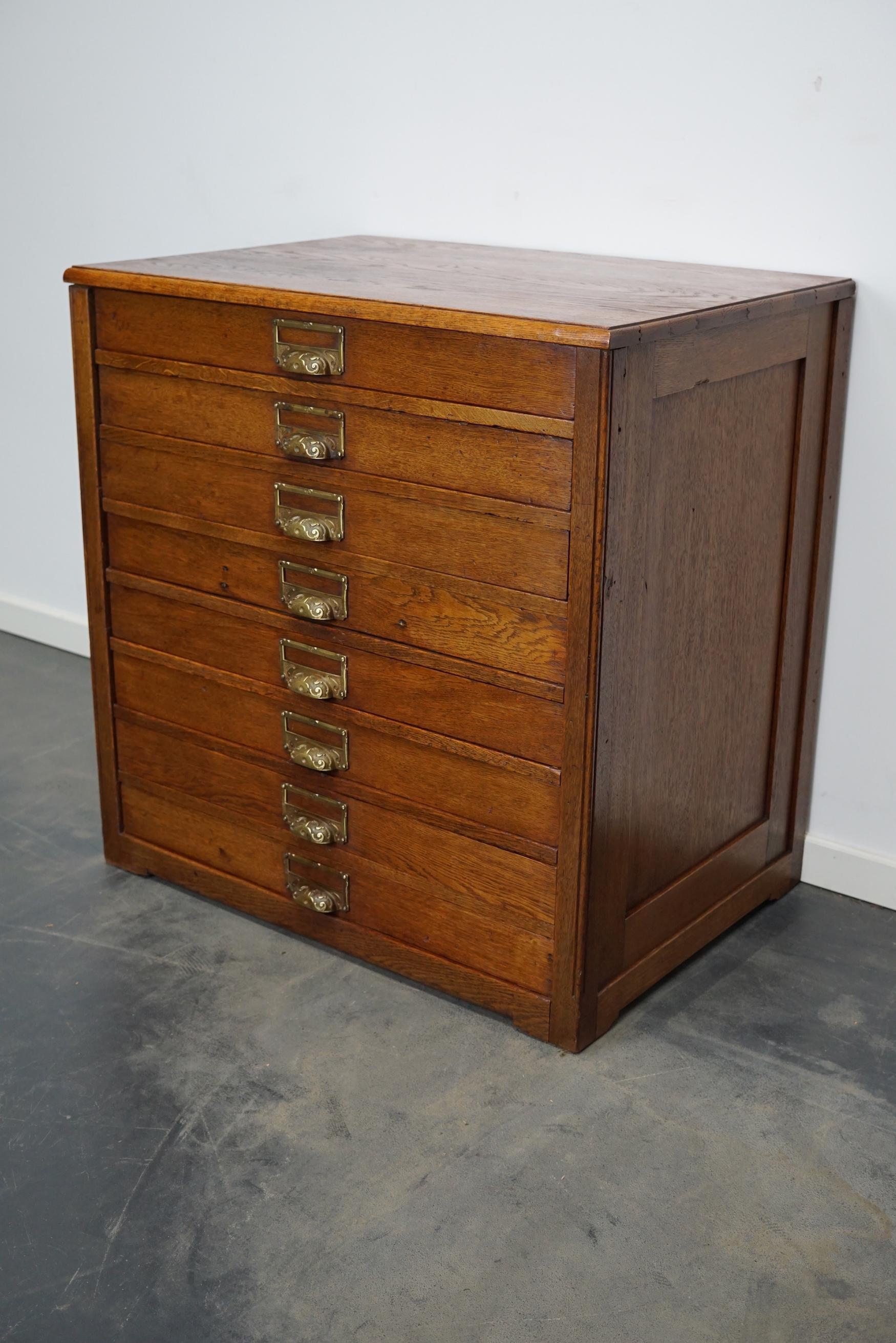 Dutch Oak Apothecary Cabinet / Plan Chest, Early 20th Century 9