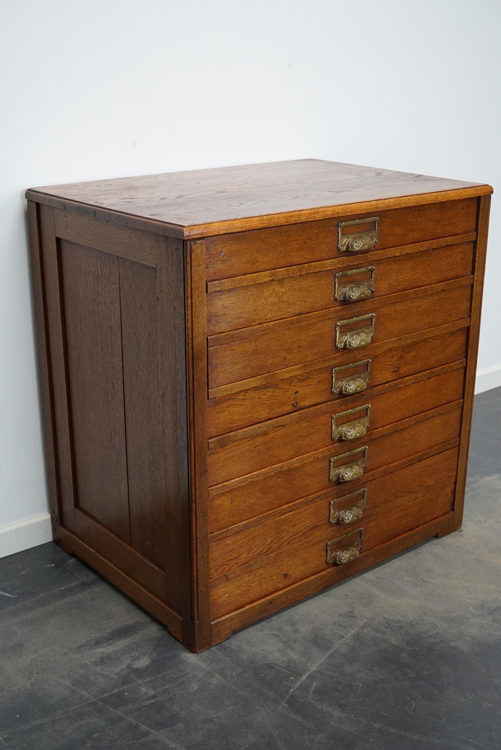 Dutch Oak Apothecary Cabinet / Plan Chest, Early 20th Century 1