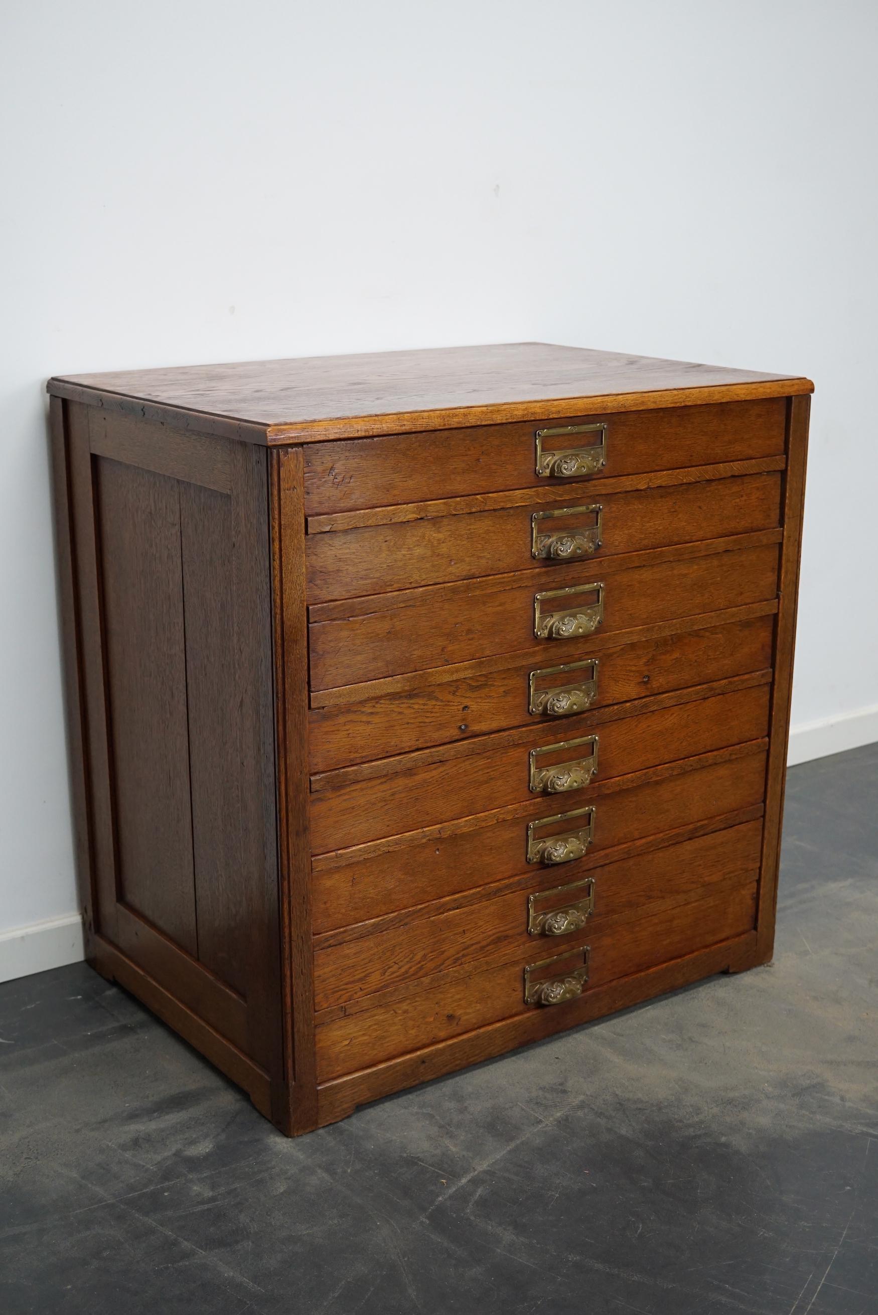Dutch Oak Apothecary Cabinet / Plan Chest, Early 20th Century 2