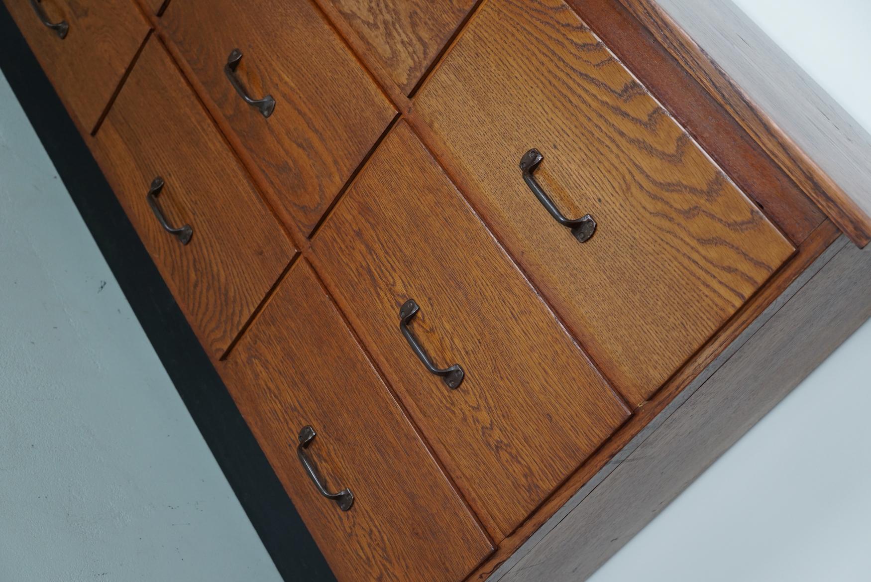 Industrial Dutch Oak Apothecary Cabinet / Shop Cabinet / Sideboard, 1930s