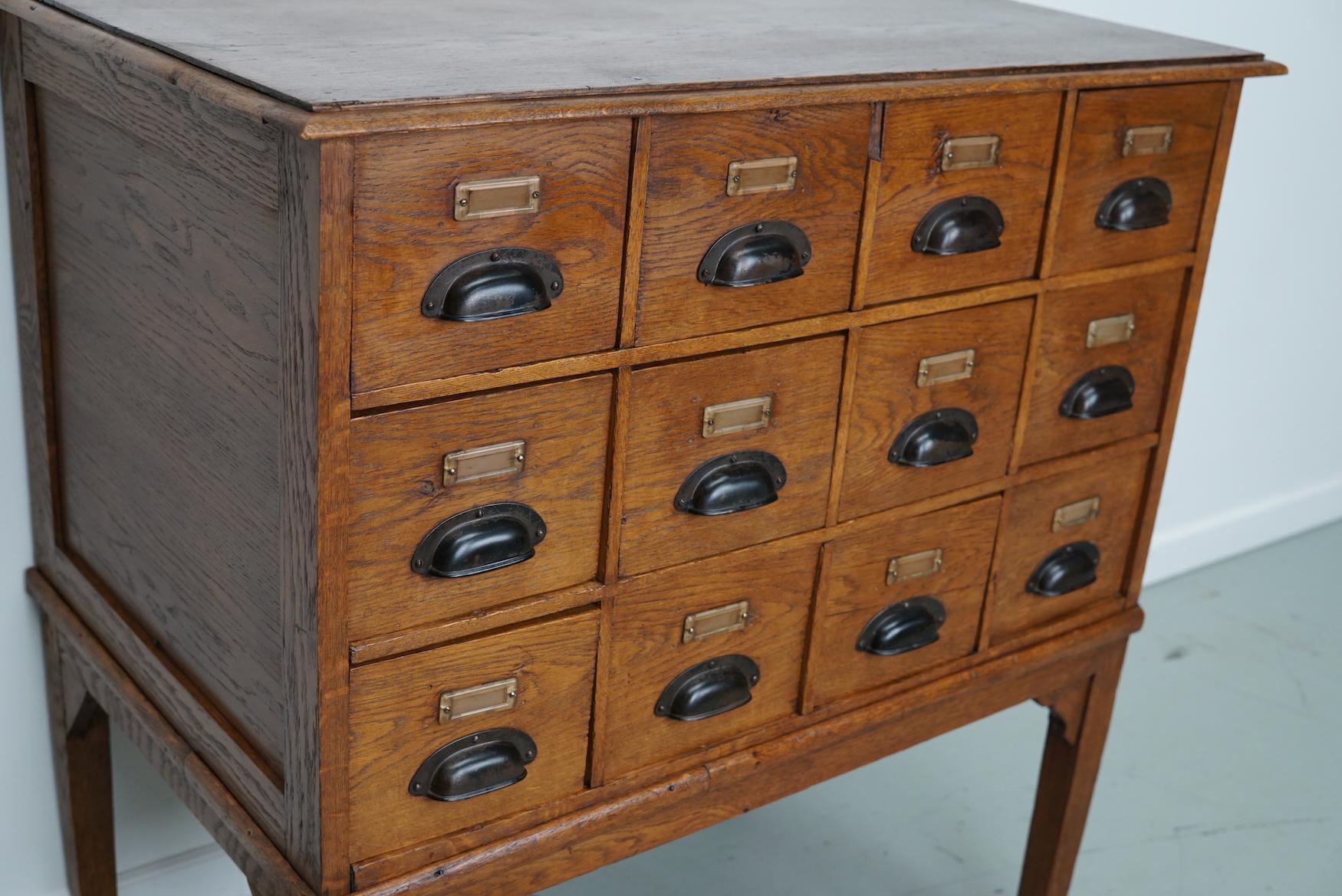 Dutch Oak Apothecary / Filing Cabinet, 1930s 7