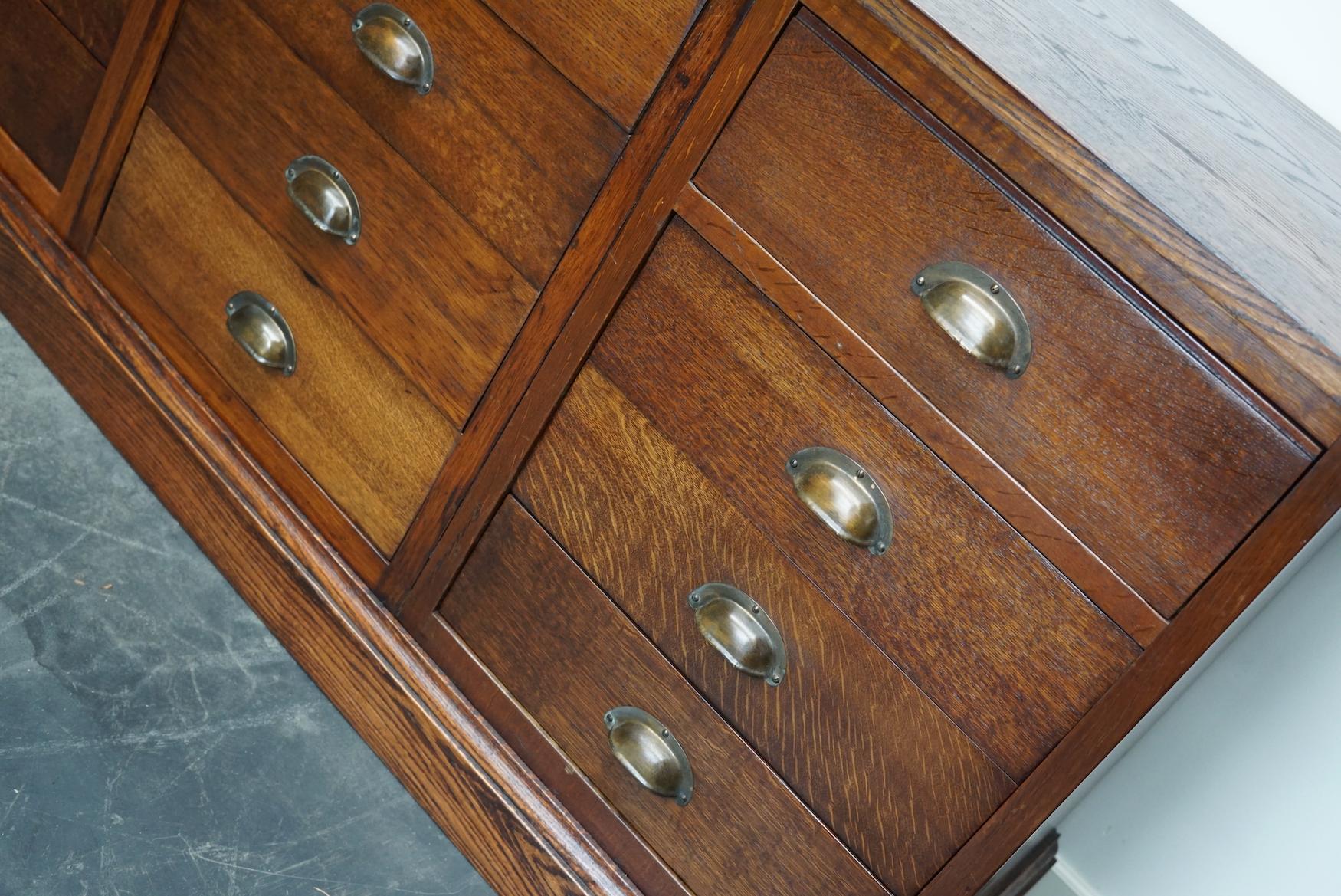 Dutch Oak Apothecary / Filing Cabinet, 1930s For Sale 8