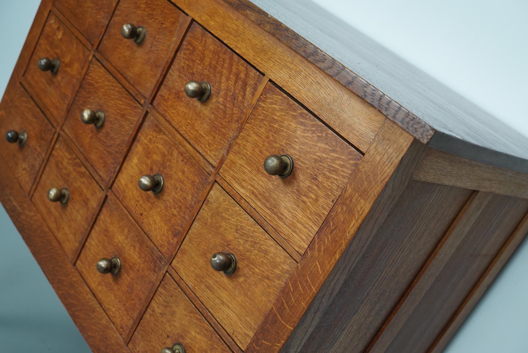 Dutch Oak Apothecary / Filing Cabinet, 1930s For Sale 8