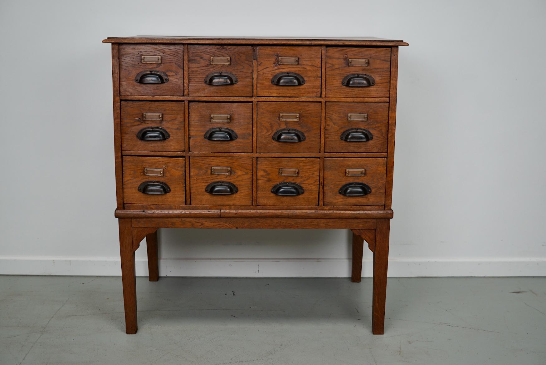 Dutch Oak Apothecary / Filing Cabinet, 1930s 10