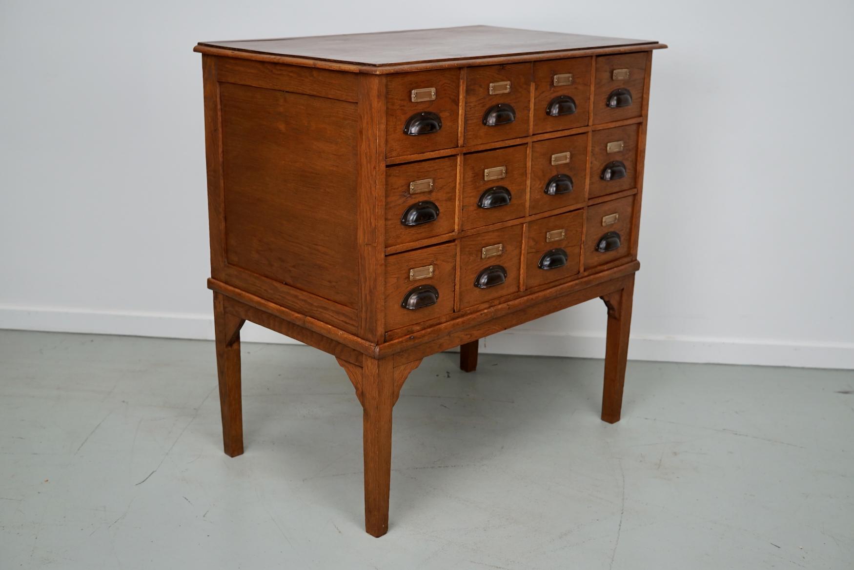 Dutch Oak Apothecary / Filing Cabinet, 1930s 11