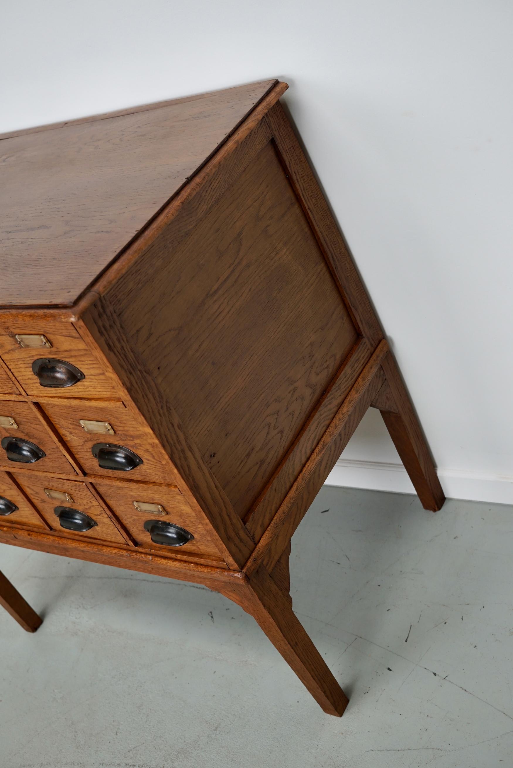 Mid-20th Century Dutch Oak Apothecary / Filing Cabinet, 1930s