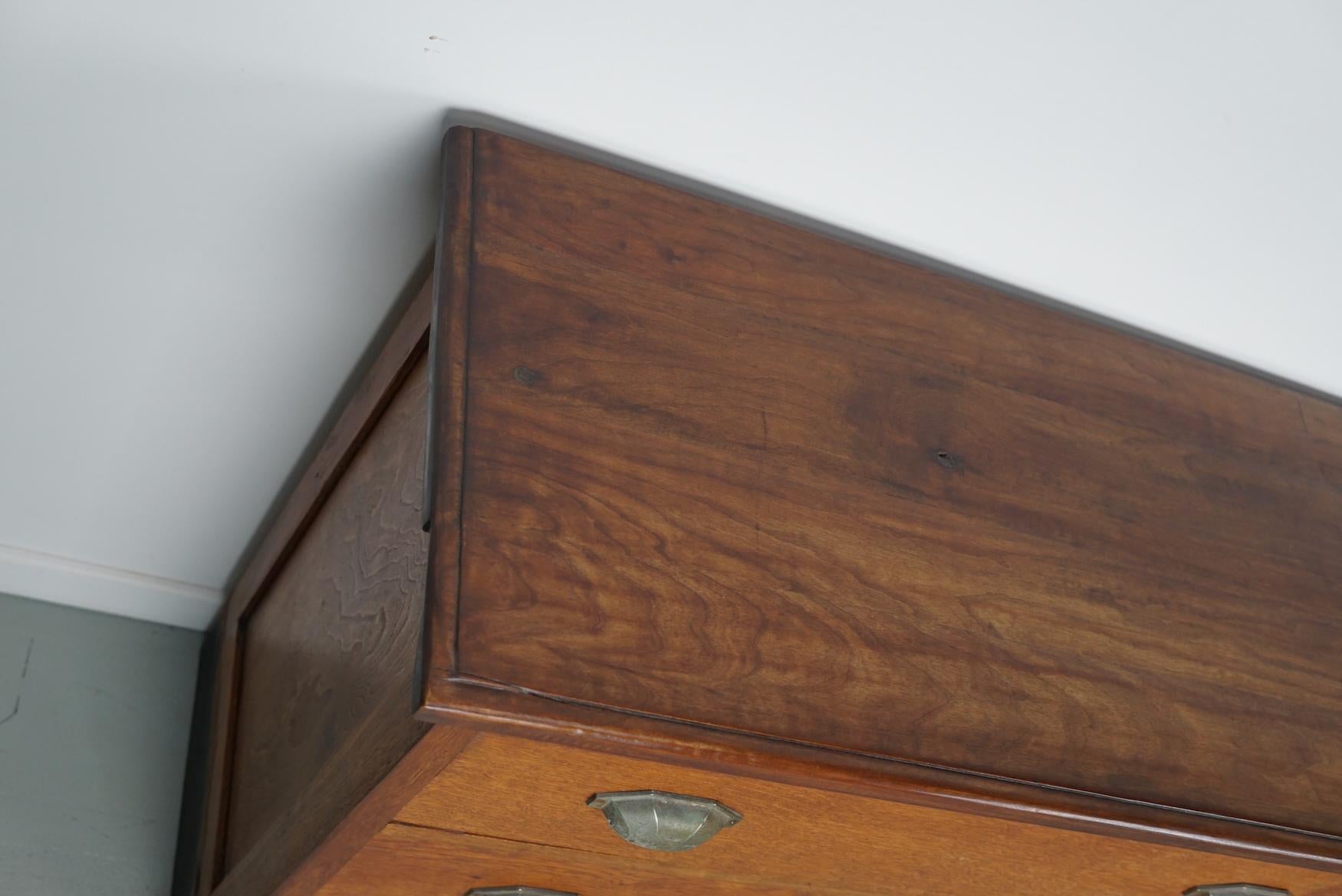 Mid-20th Century Dutch Oak Apothecary / Filing Cabinet, 1930s For Sale