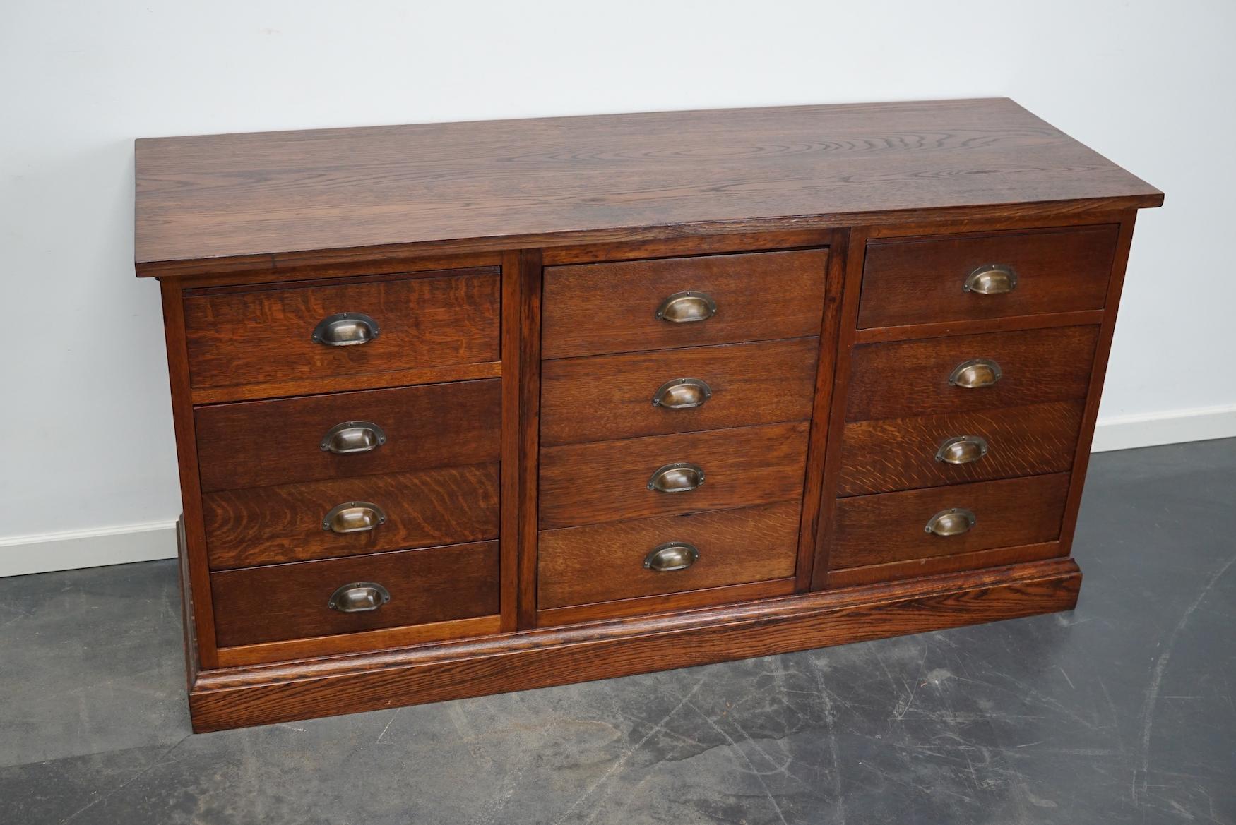 Dutch Oak Apothecary / Filing Cabinet, 1930s 1