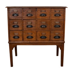 Dutch Oak Apothecary / Filing Cabinet, 1930s
