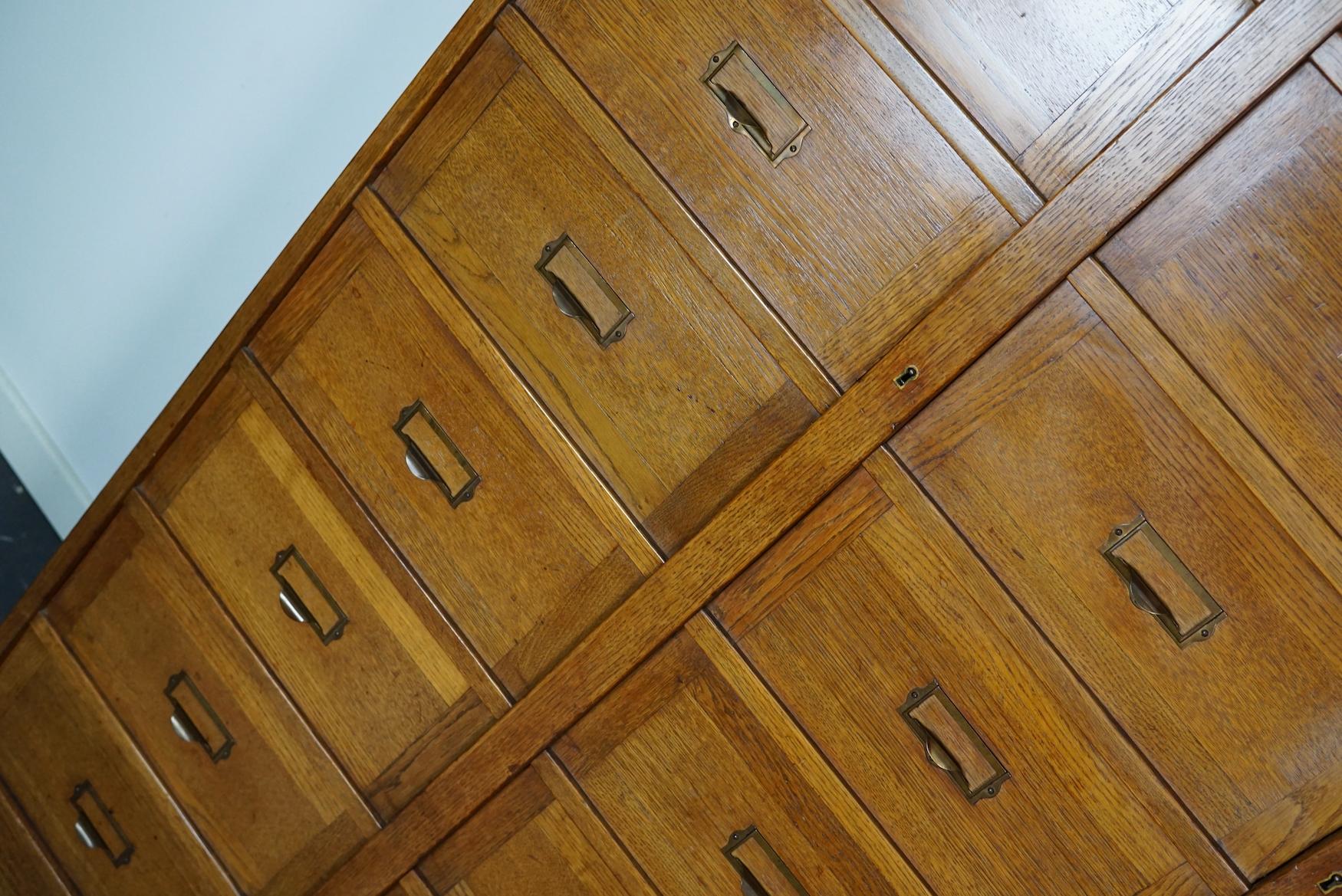 Dutch Oak Apothecary / Filing Cabinet Folding Doors, 1930s For Sale 5