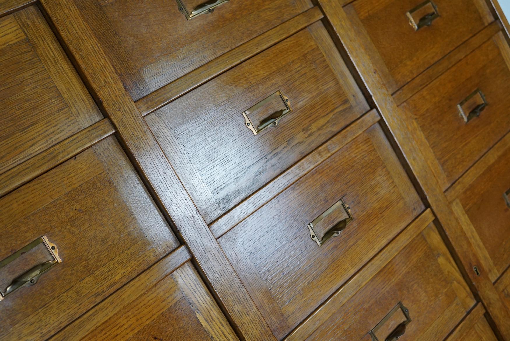 Dutch Oak Apothecary / Filing Cabinet Folding Doors, 1930s For Sale 10