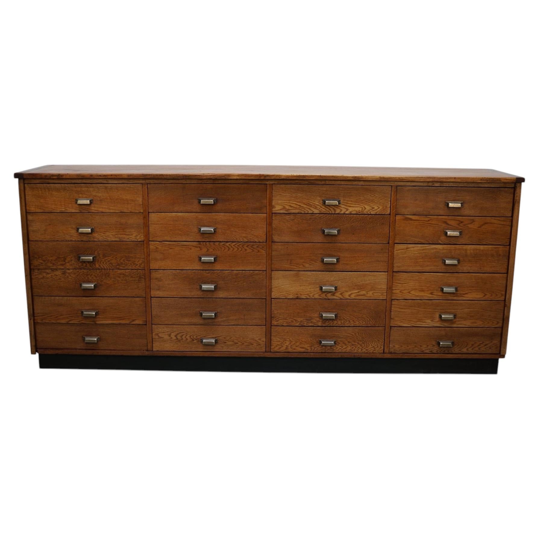 Dutch Oak Apothecary / Filing Cabinet or Sideboard, 1950s