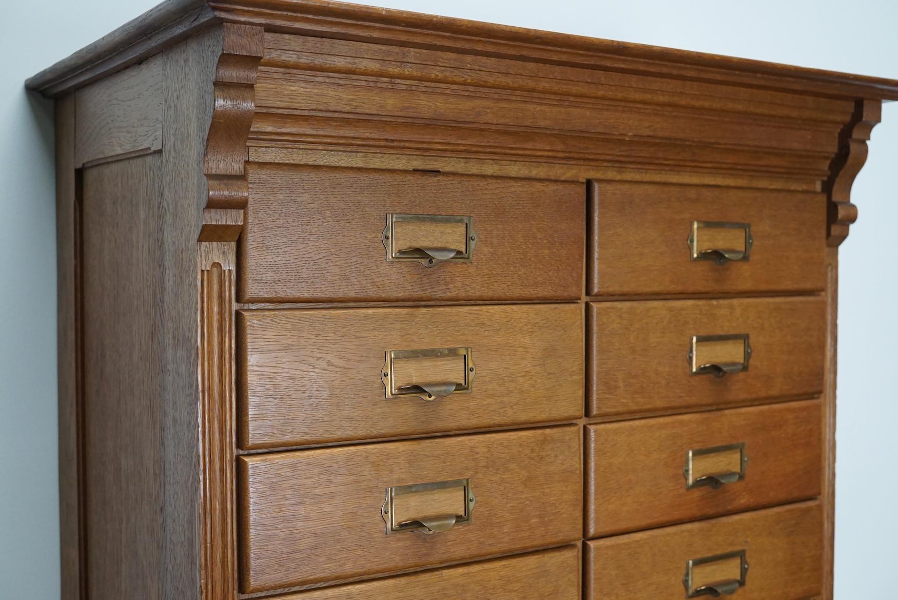 Dutch Oak Apothecary or Filing Cabinet, 1930s For Sale 4