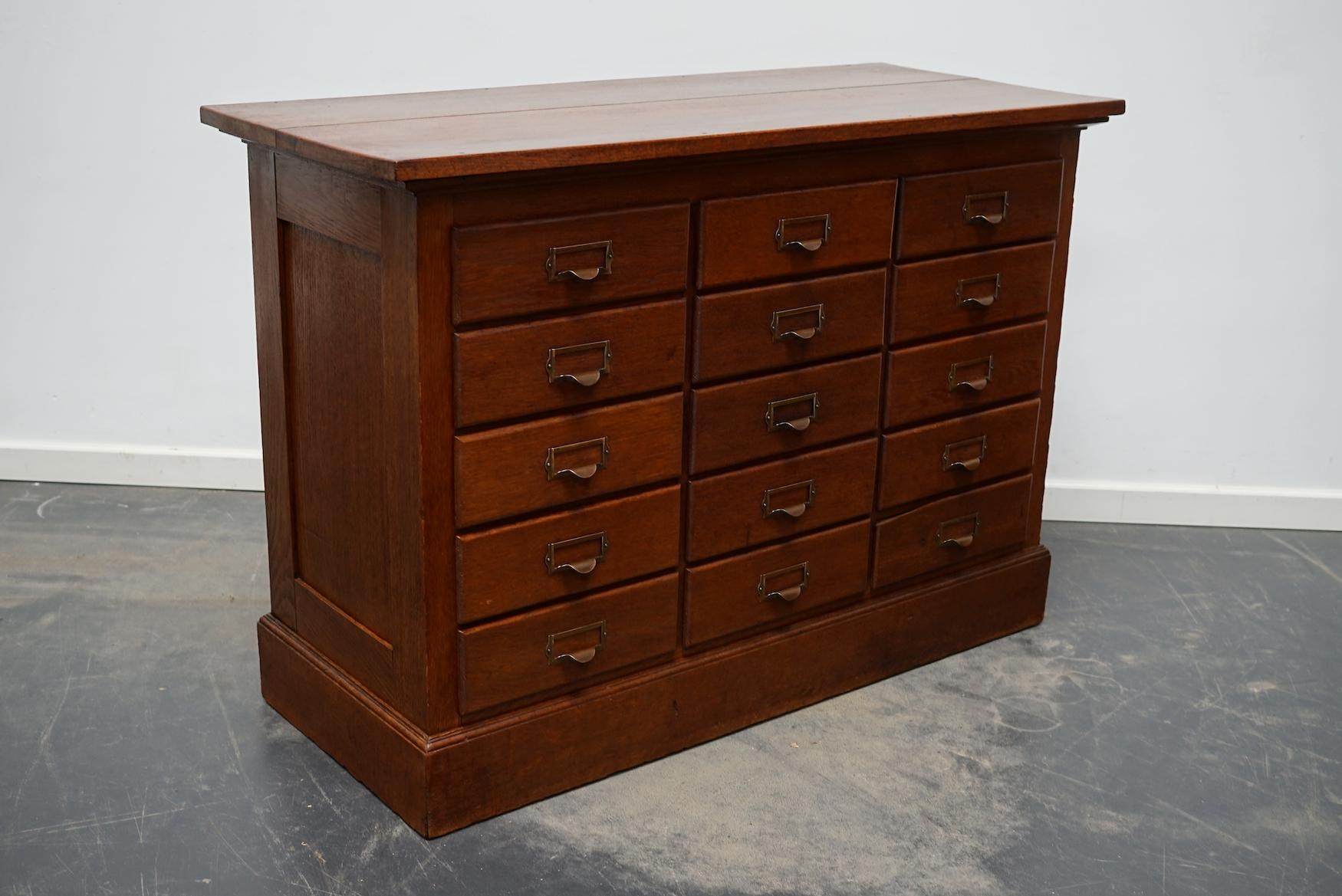 Dutch Oak Apothecary or Filing Cabinet, 1930s 6
