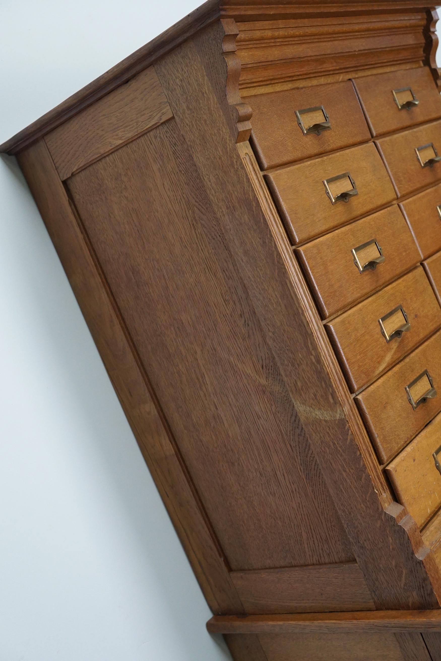 Dutch Oak Apothecary or Filing Cabinet, 1930s For Sale 7