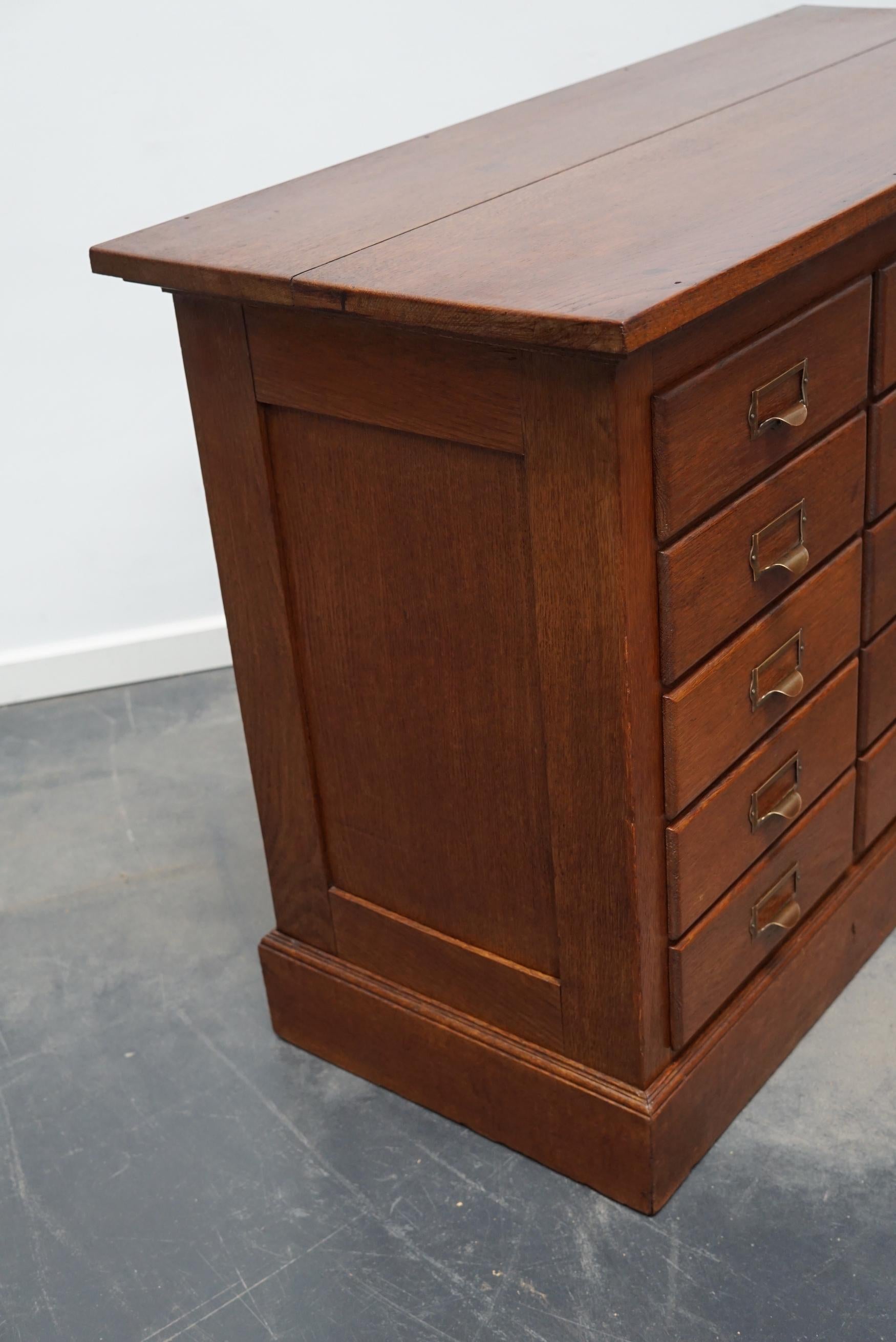 Dutch Oak Apothecary or Filing Cabinet, 1930s 8