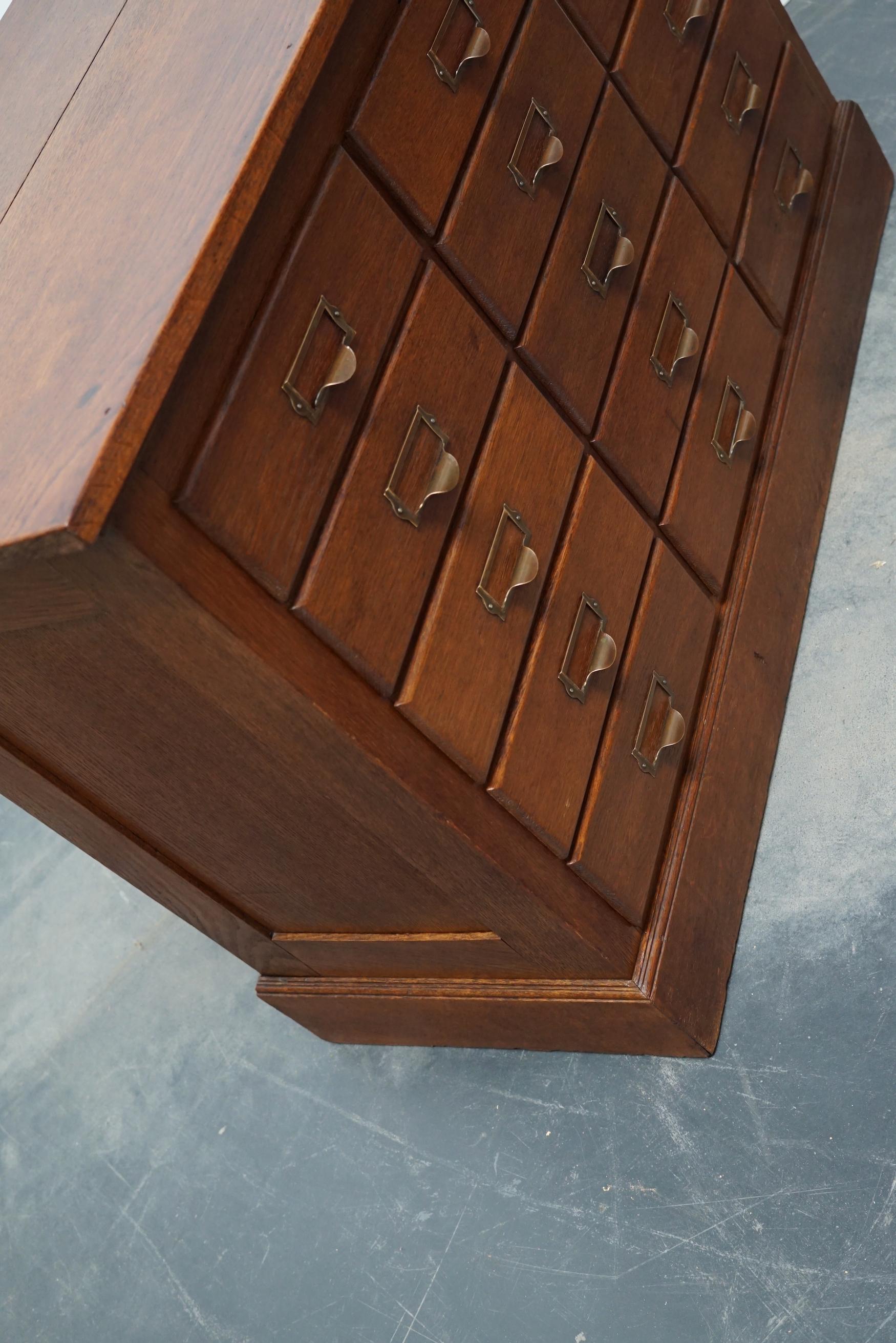 Dutch Oak Apothecary or Filing Cabinet, 1930s 9