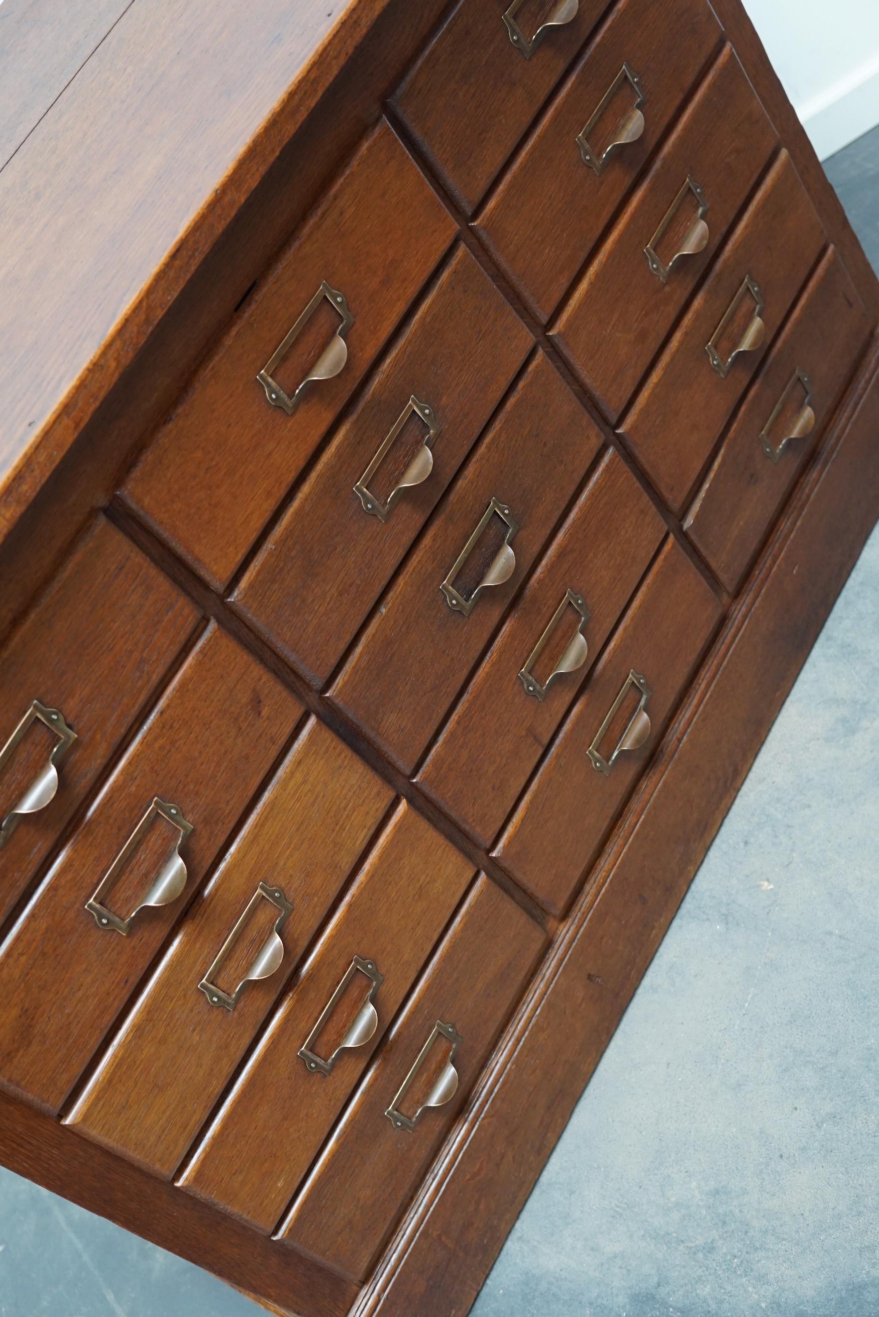 Dutch Oak Apothecary or Filing Cabinet, 1930s 10